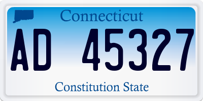 CT license plate AD45327
