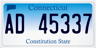 CT license plate AD45337