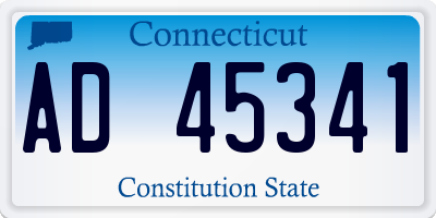 CT license plate AD45341