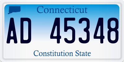 CT license plate AD45348