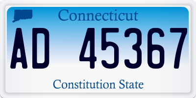 CT license plate AD45367