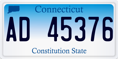CT license plate AD45376
