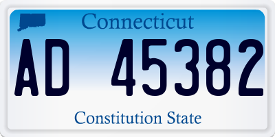 CT license plate AD45382