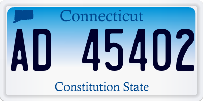 CT license plate AD45402