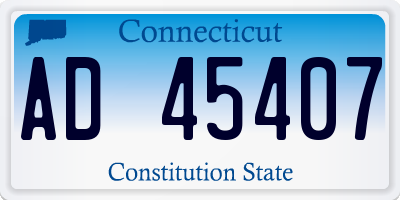 CT license plate AD45407