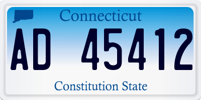 CT license plate AD45412