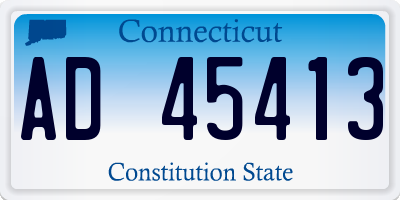 CT license plate AD45413