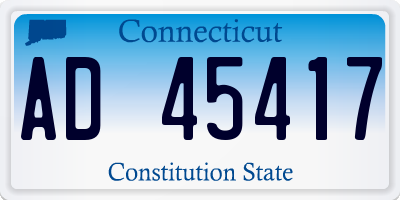 CT license plate AD45417