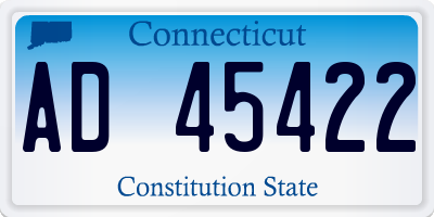 CT license plate AD45422