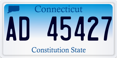 CT license plate AD45427