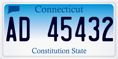 CT license plate AD45432