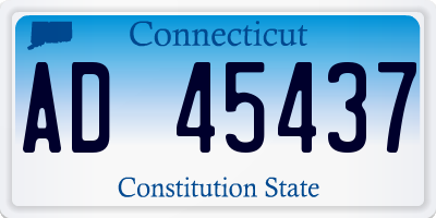CT license plate AD45437