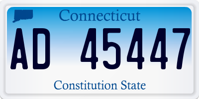 CT license plate AD45447