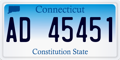 CT license plate AD45451