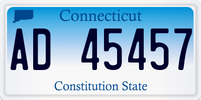 CT license plate AD45457