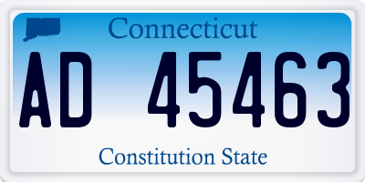 CT license plate AD45463