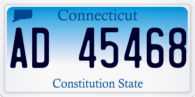 CT license plate AD45468