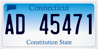 CT license plate AD45471