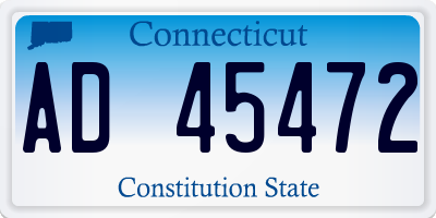 CT license plate AD45472