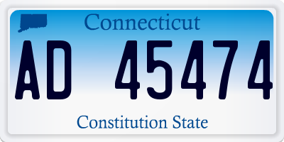 CT license plate AD45474