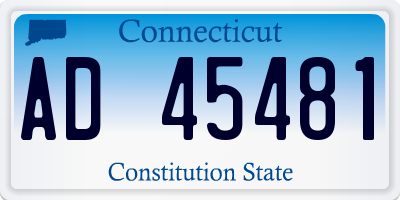 CT license plate AD45481