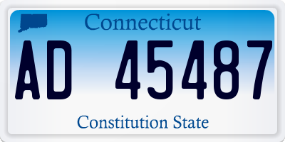 CT license plate AD45487
