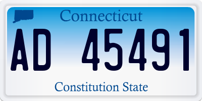 CT license plate AD45491
