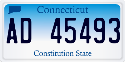 CT license plate AD45493