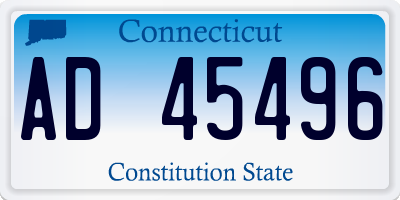 CT license plate AD45496