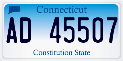 CT license plate AD45507