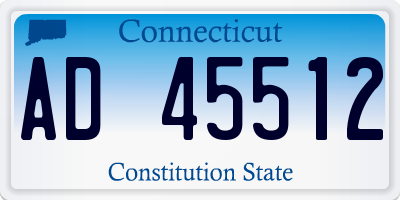 CT license plate AD45512