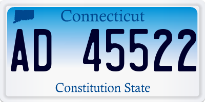 CT license plate AD45522
