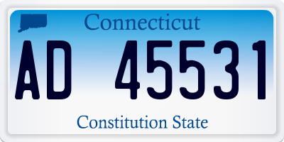 CT license plate AD45531