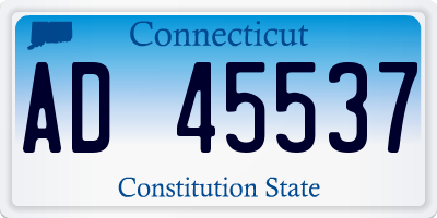 CT license plate AD45537