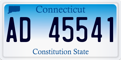 CT license plate AD45541