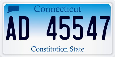 CT license plate AD45547
