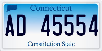 CT license plate AD45554