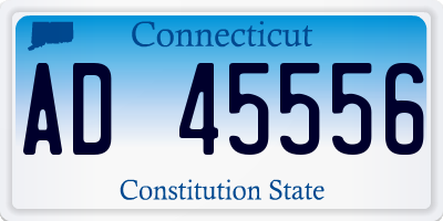 CT license plate AD45556