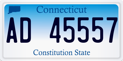 CT license plate AD45557