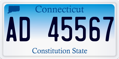 CT license plate AD45567