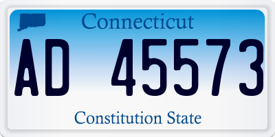 CT license plate AD45573