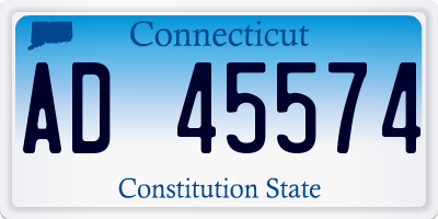 CT license plate AD45574