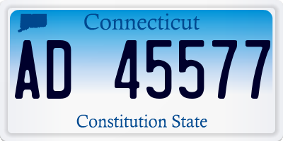 CT license plate AD45577