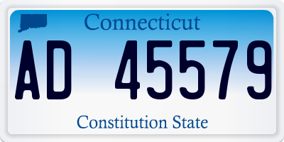 CT license plate AD45579