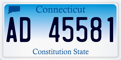 CT license plate AD45581