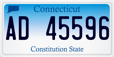 CT license plate AD45596