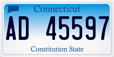CT license plate AD45597