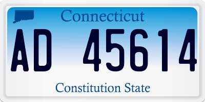CT license plate AD45614