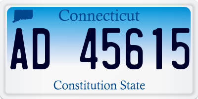 CT license plate AD45615