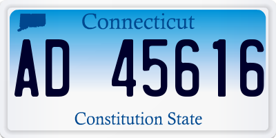 CT license plate AD45616